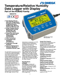 Thumbnail of document Data Sheet - OM-DVTH Temperature/Relative Humidity Data Logger w/Graphing Display